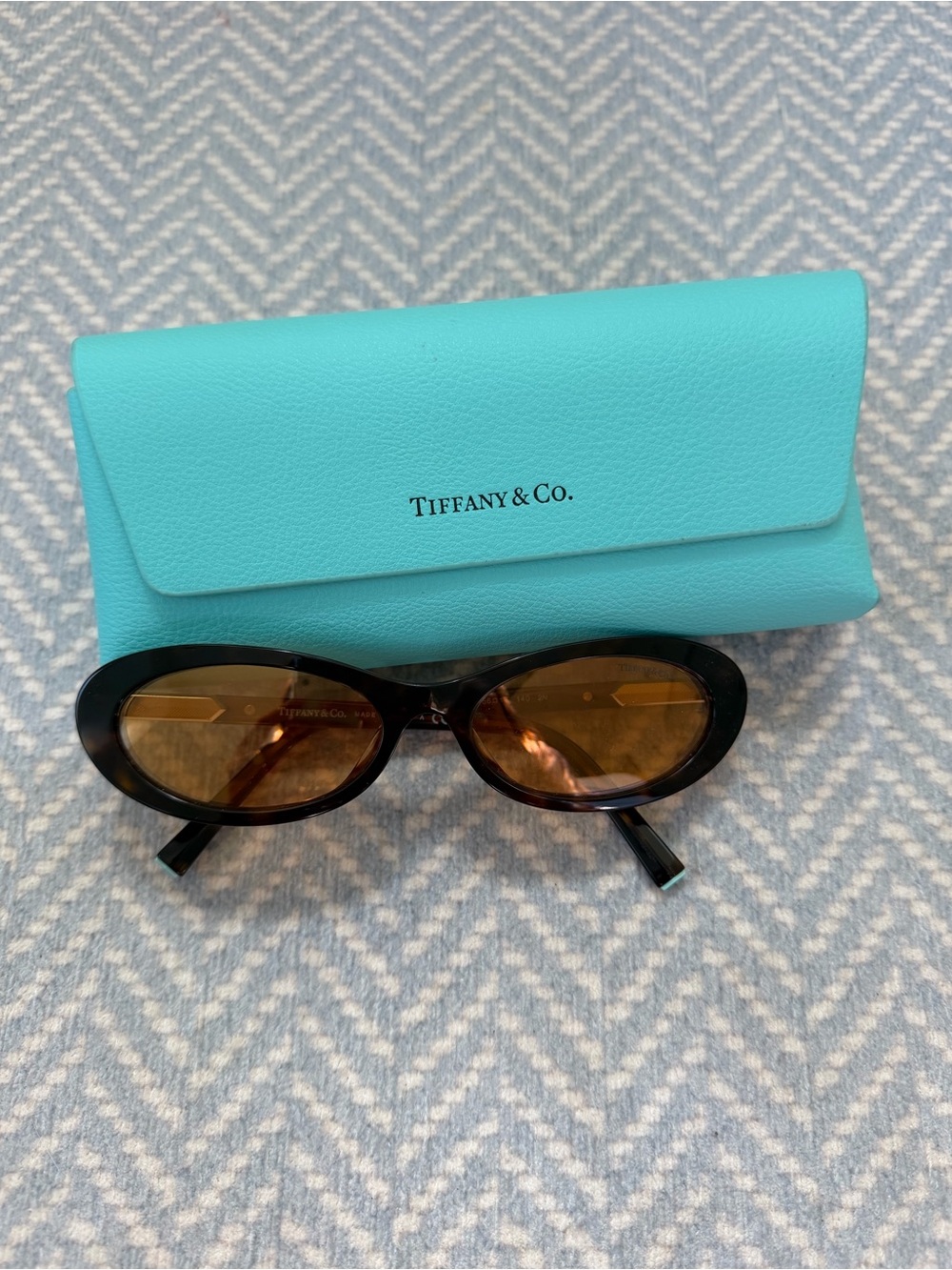 Tiffany & Co. Oval Sunglasses with Brown Lenses and Black Frames